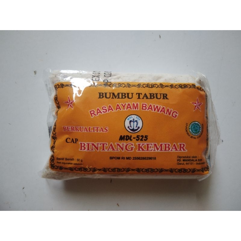 

Bumbu Tabur Rasa Ayam Bawang Cap Bintang Kembar Kemasan 50 Gram
