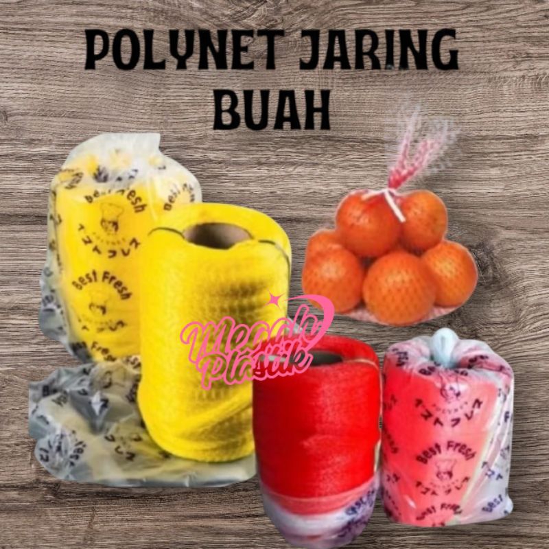 Jaring Buah Polynet Roll 100Meter Polinet Rambang Fluit Cover Buahan Paranet Plastik Sayuran