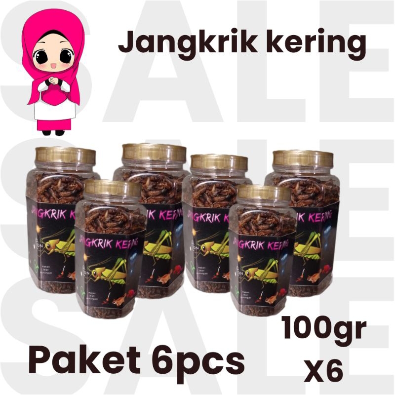 jangkrik kering 100gr paket 6pcs paket reseller