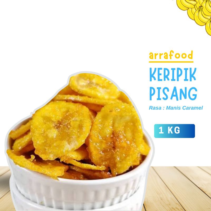 

[1 KG ] Keripik Pisang Manis Caramel Snack cemilan Asli Lampung