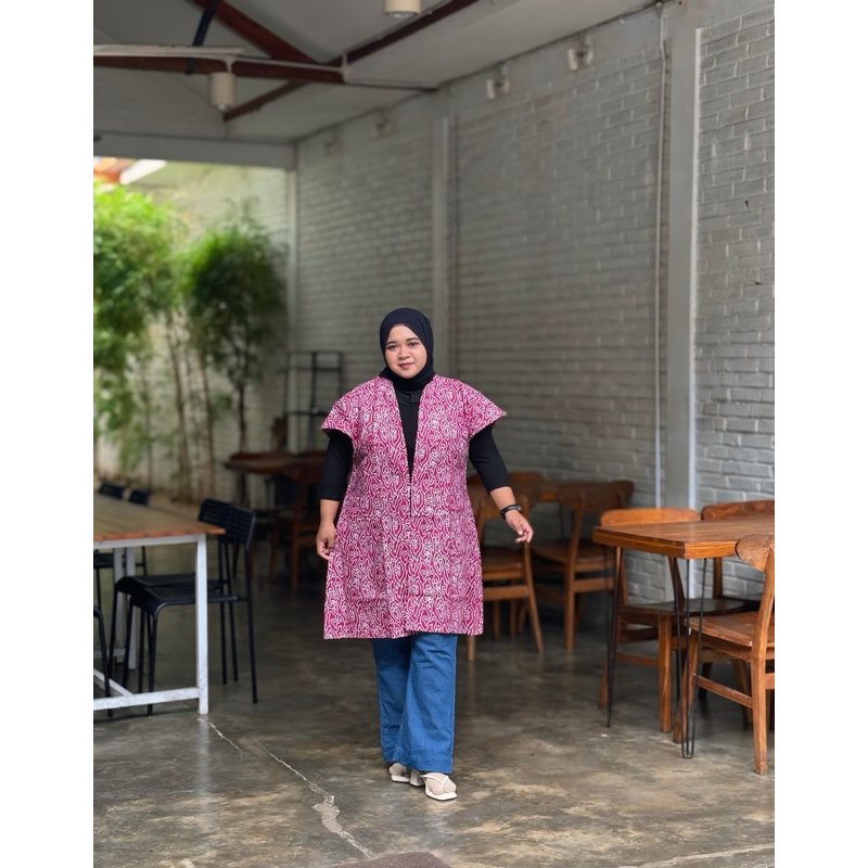 OUTER BATIK CARDIGAN JUMBO LD 120 130 140 CM MUAT BB 125 KG BAHAN KATUN