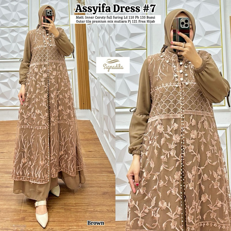 ansara Dress maxy gamis broklat gamis wanita assyifa maxy cerury kombi bruklat by signadila