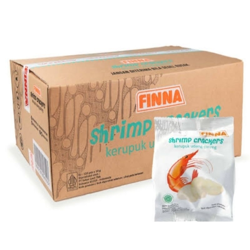 

Kerupuk finna kemasan 10gram perkarton isi (120pcs)Grosir