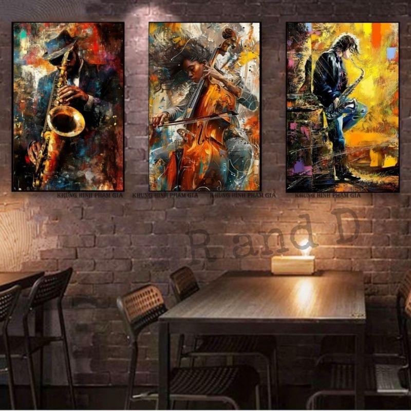 Hiasan Dinding Aesthetic Gambar Music band Ukuran 60x40, Dekorasi dinding kamar motif abstract ukura