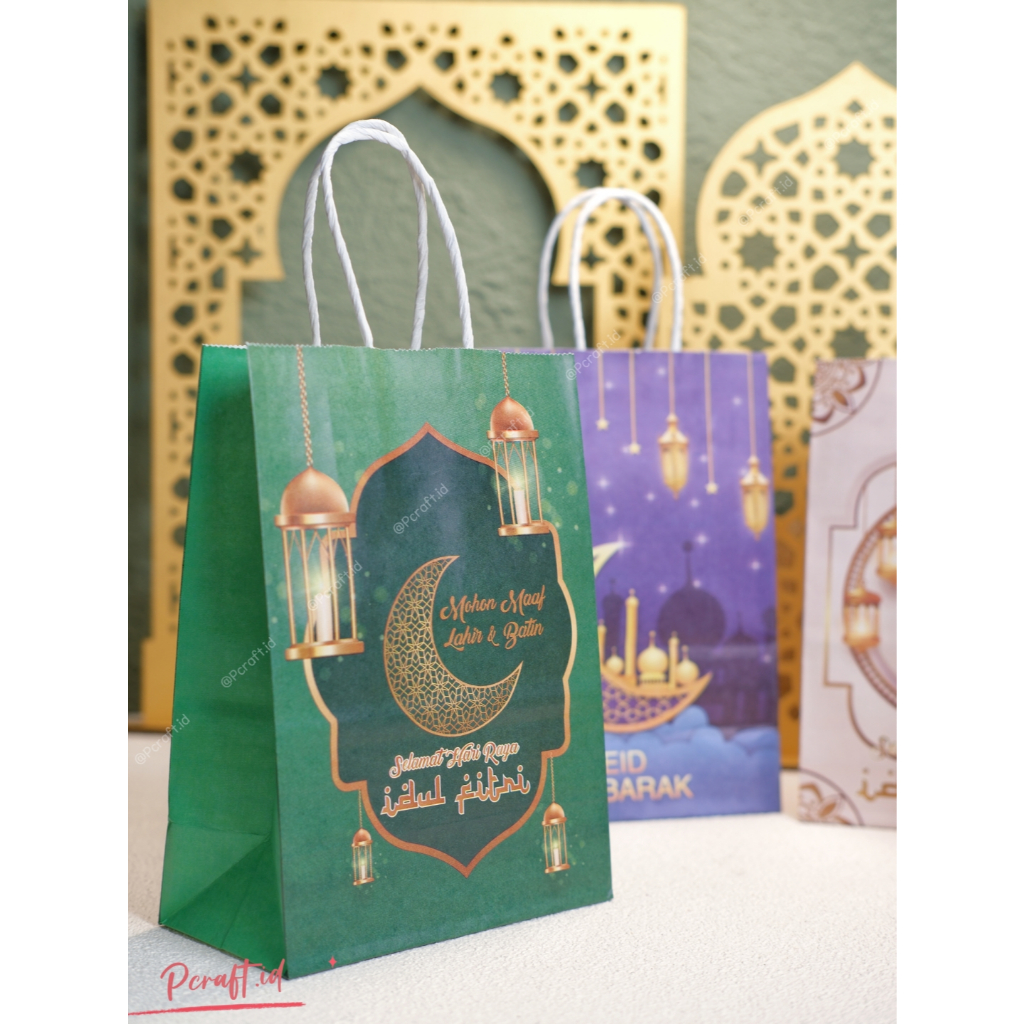 

Paper Bag idul fitri. Paper Bag Hampers Idul Fitri Lebaran Eid Mubarak. Goodie Bag Idul Fitri.