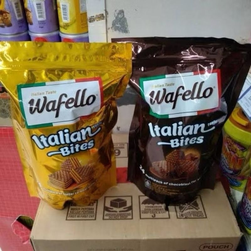 

( 1 Dus isi 6 Pouch ) Wafello Wafer Coklat Kemasan Pouch isi 24pcs