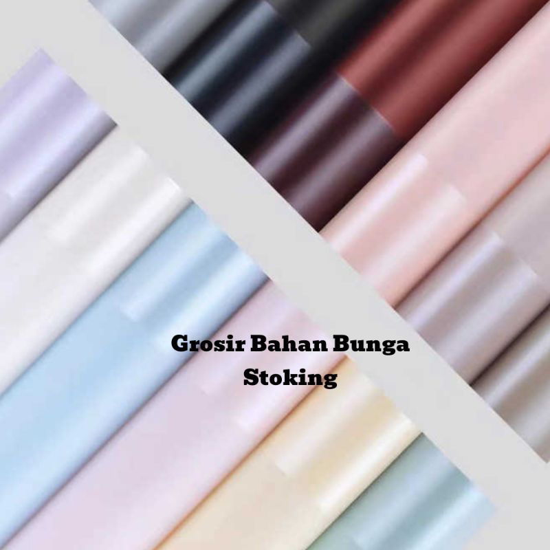 

FREE PACKING Flower Wrapping Paper Macaron Big List Kertas Buket Bunga Motif Garis Lebar Cellophane
