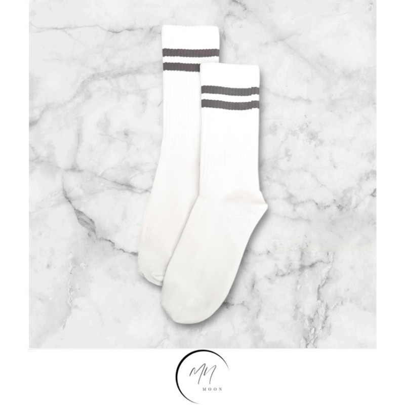 KAOS KAKI PANJANG GARIS DUA ABU KAOS KAKI PANJANG MOTIF OLDSKOOL