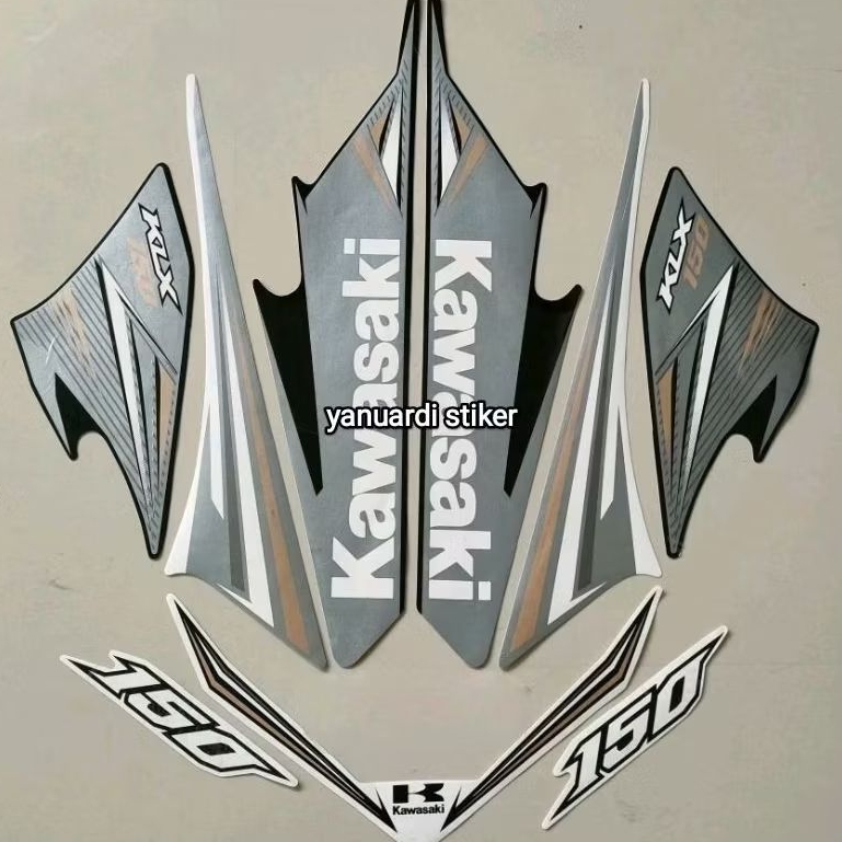 STRIPING STIKER LIST KAWASAKI KLX 150 TAHUN 2014 SILVER GOLD KLX 150 2014
