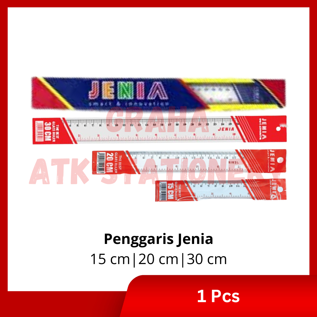 

[1 Pcs] Penggaris Jenia 15,20,30cm / Rol Bening Transparent / Garisan Plastik 15,20,30cm Jenia Murah