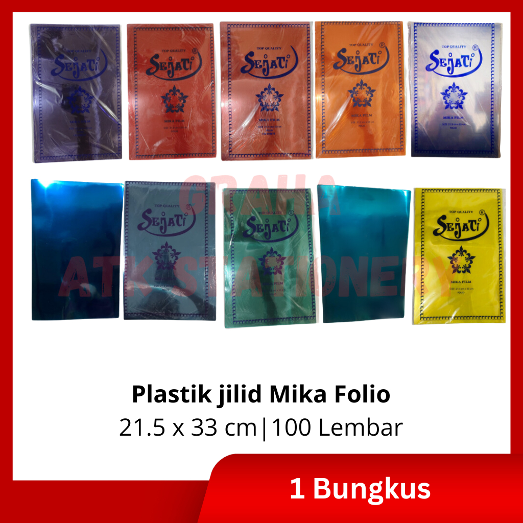 

[1 Bungkus] Plastik Mika Jilid Murah Folio Bening dan Warna