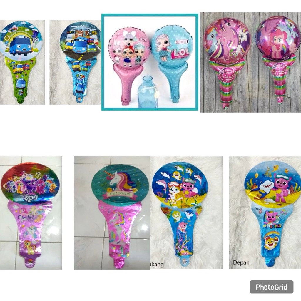 Balon Pentung Baby Shark Tayo My Little Pony LOL Surprise / Karakter Anak