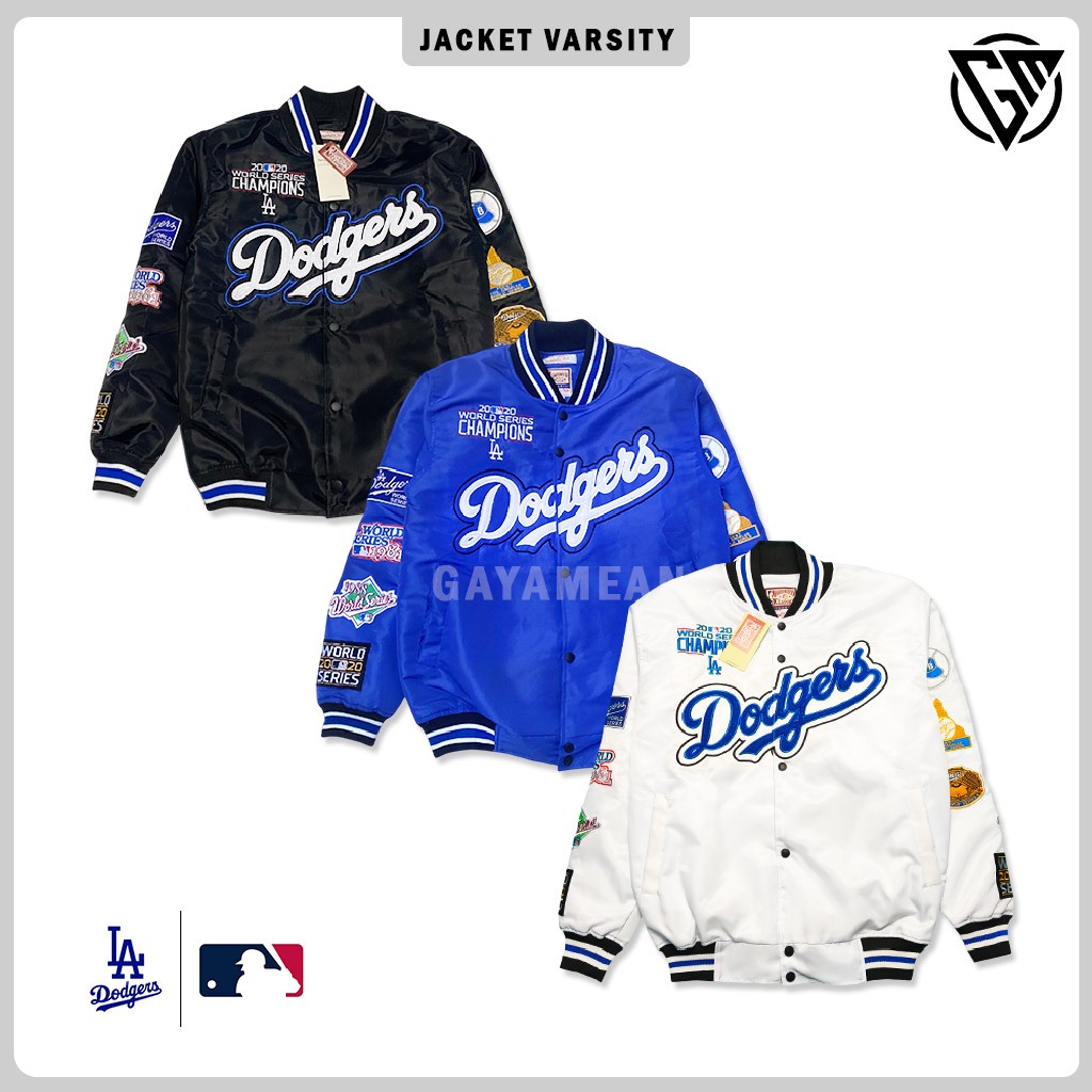 Jacket Varsity Baseball LA Dodgers MBL Unisex Full Bordir Premium Distro GAYAMEAN