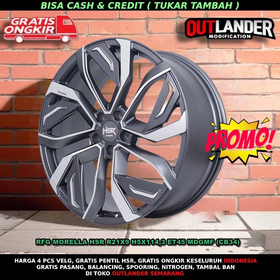 VELG MOBIL RACING RING 21 TYPE HSR RFG MORELLA HSR R21X9 H 5X114,3 ET45 MDGMF FORR ACCORD,BRV,CRV