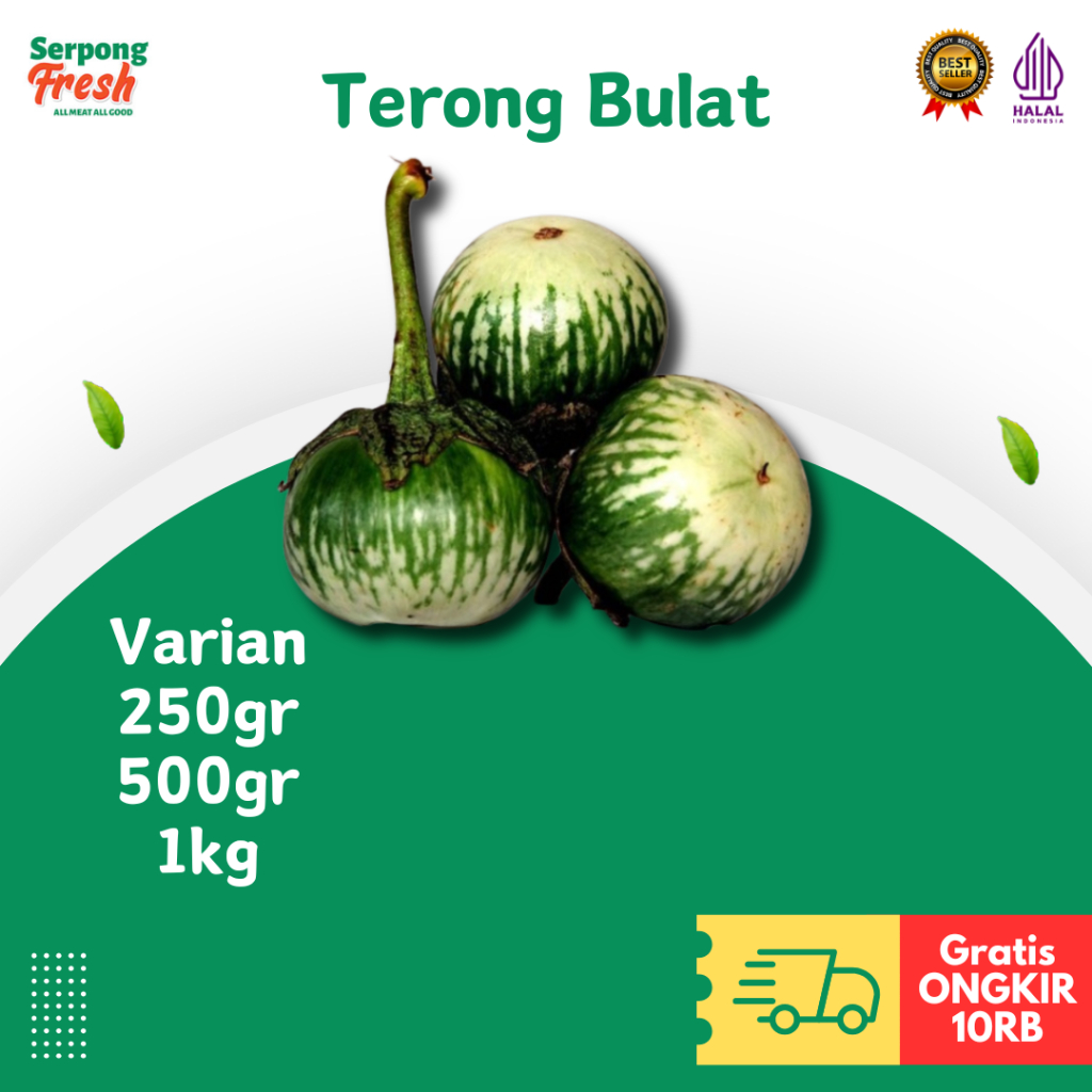 

Terong Bulat / Terong Lalap Hijau Segar 250gr 500gr 1kg Sayuran Fresh