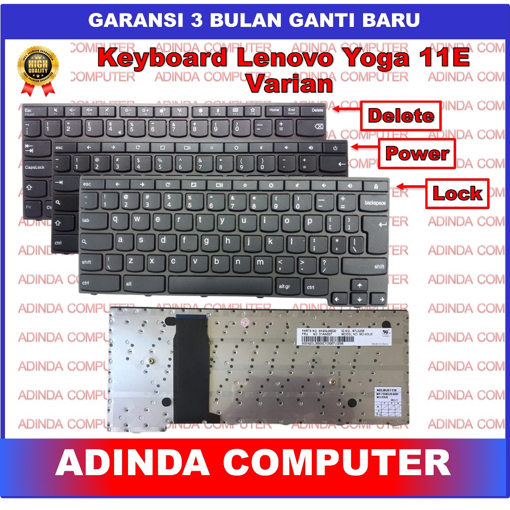 Keyboard Lenovo Thinkpad Chromebook Yoga 11e UI Power Big Enter