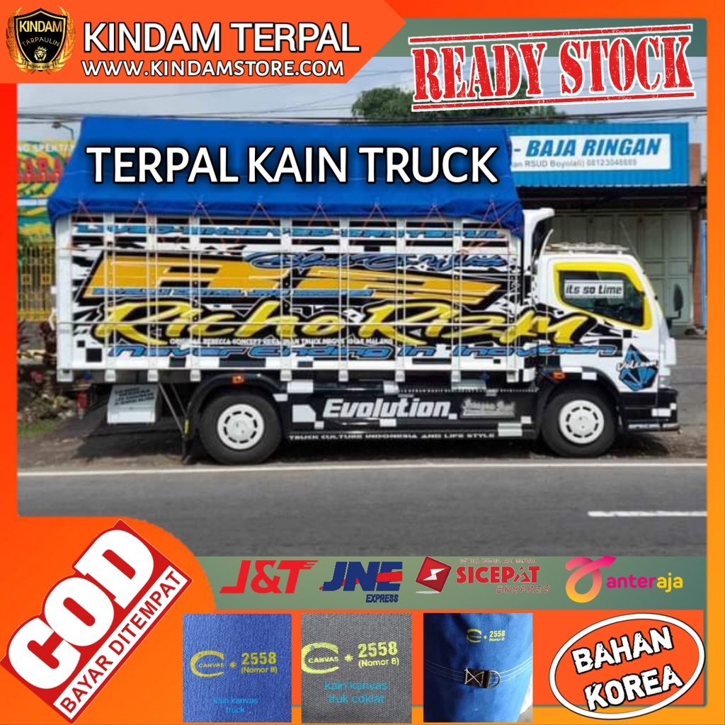 TERPAL KAIN CANVAS TRUCK 2558 LIONG/MUNTHO | CUSTOM HARGA PERMETER