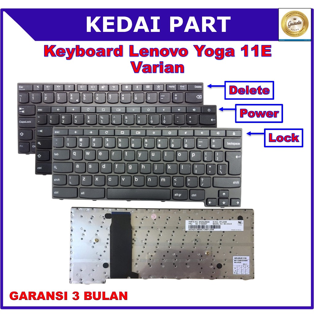 Keyboard Lenovo Thinkpad Chromebook Yoga 11e UI Big Enter Power