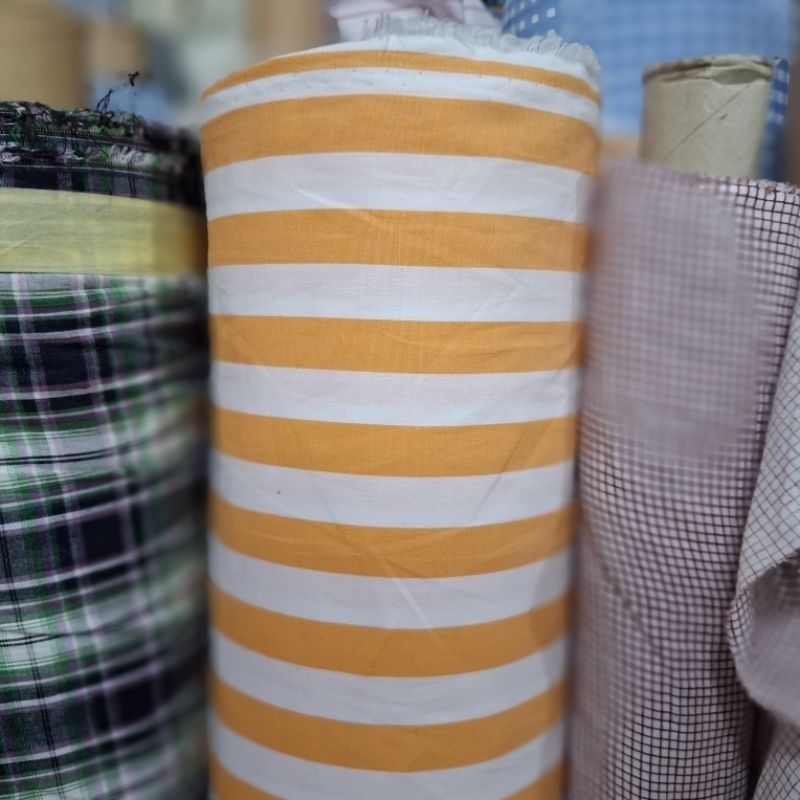 kain katun poplin | kain katun poplin motif | kain katun poplin salur besar | kain katun poplin salu