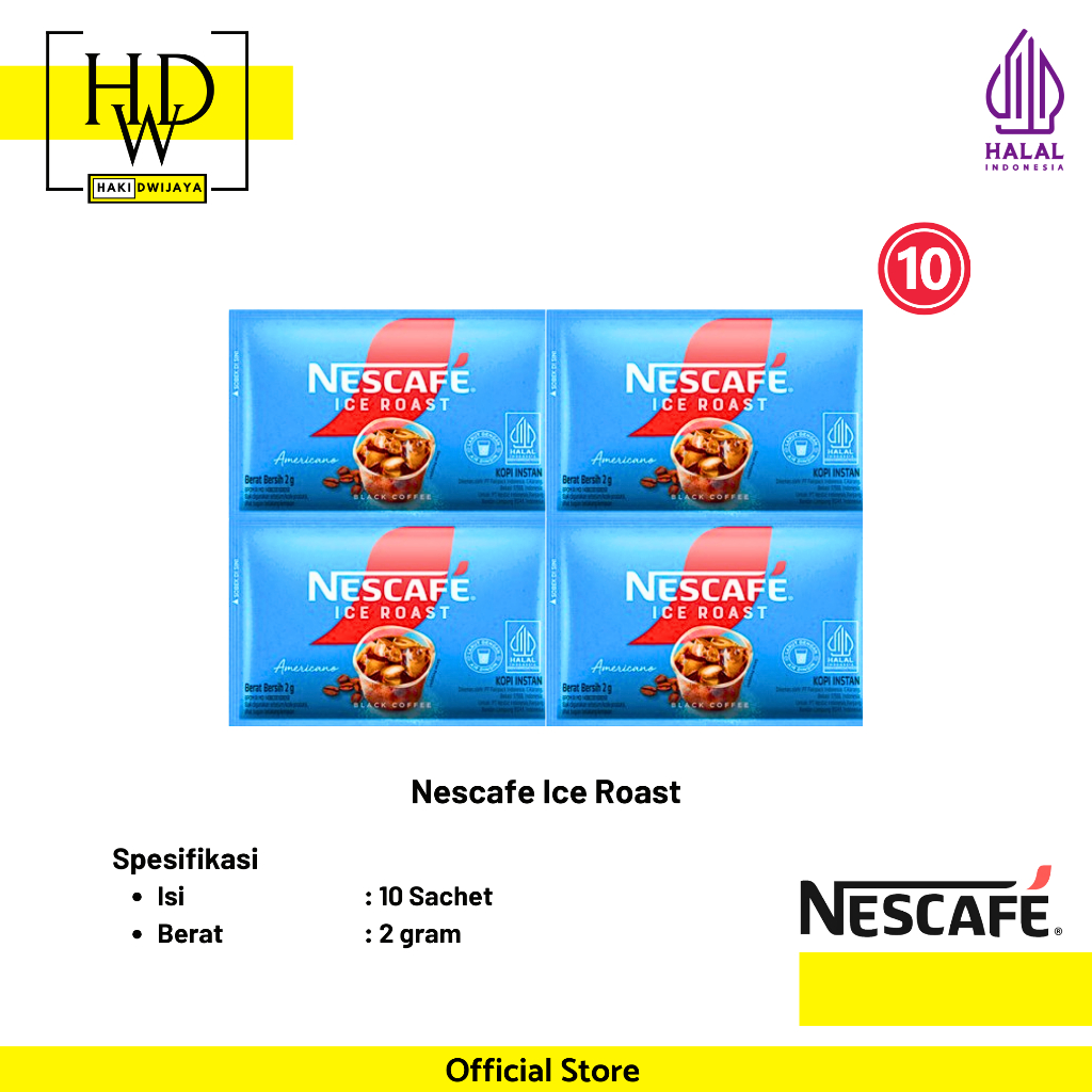 

[10pcs] Nescafe Ice Roast Americano Kopi Hitam Sachet 2gr