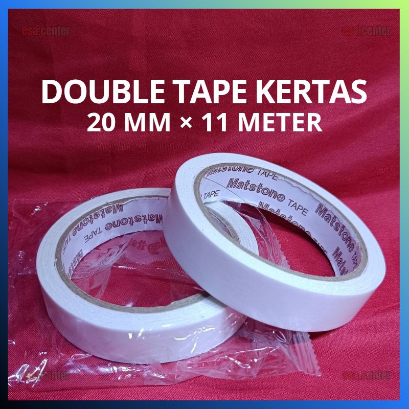 

Double Tape Kertas 20mm x 11 Meter / Double Tip Kertas 1inch / 20mili x 11 meter (20mm)