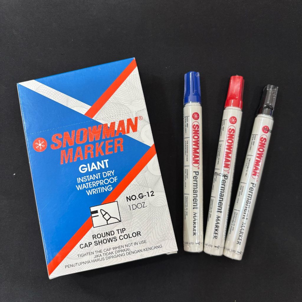 

Spidol Permanen Snowman G-12 / Snowman Permanent Marker / Spidol Snowman Permanen