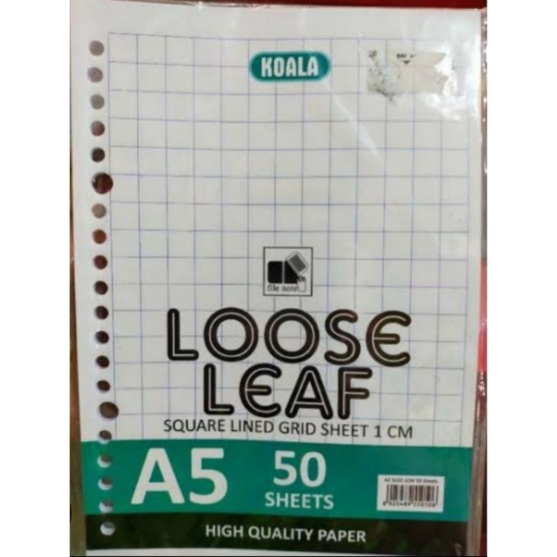 

loose leaf A5 50 kotak besar