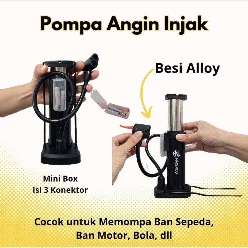 ZA. Pompa Injak Premium Pompa Angin Injak Pompa Injak Besi Foot Pump Pompa Kecil Pompa Motor Pompa