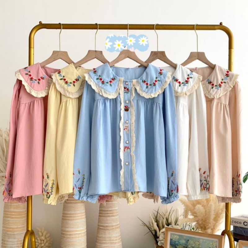 Yuka Blouse premium Bangkok BKK / Blouse wanita BKK / Bangkok Fashion / Blouse bordir