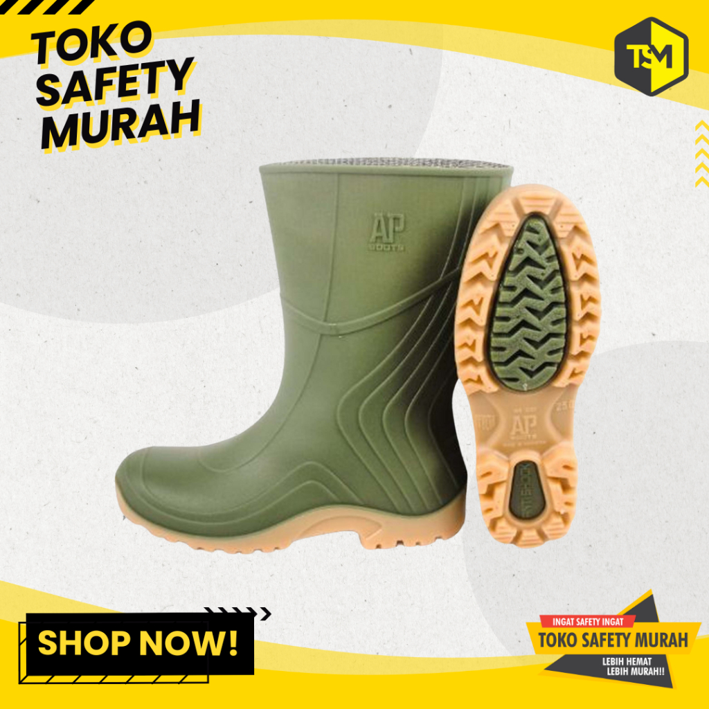 Sepatu Boot Pendek Hijau Sepatu Boot Perkebunan Pertanian AP Boots 2007