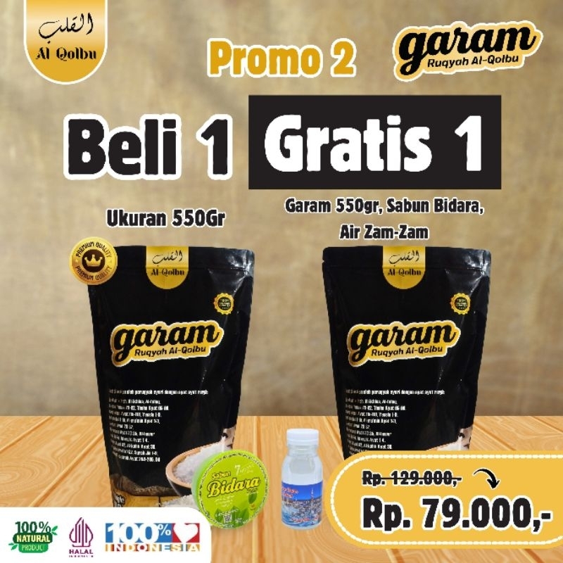 

BELI 1 BONUS 1 - ORIGINAL PRODUK GARAM RUQYAH AL QOLBU - 550 GR
