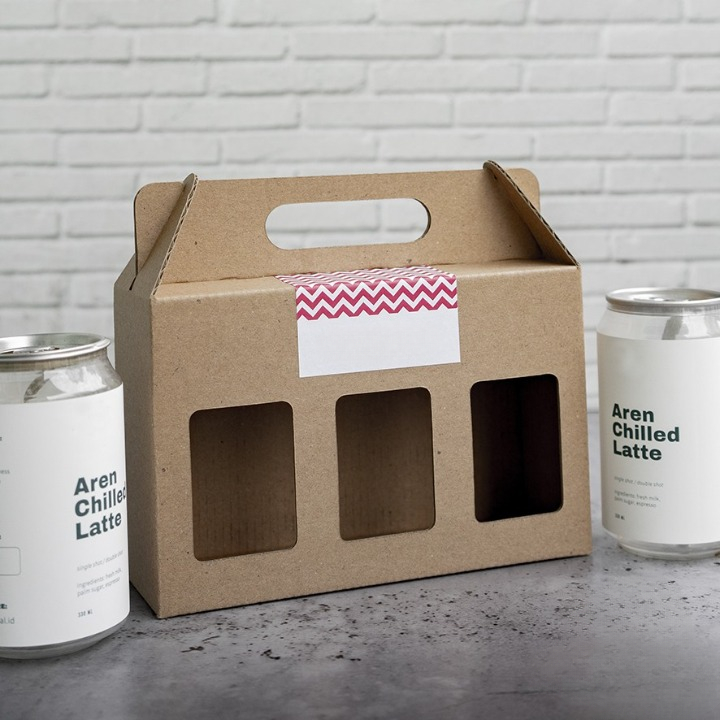 

20 Pcs Kardus Jinjing Muat 3 Botol 330ml Ukuran 20x6,5x13cm Box Toples