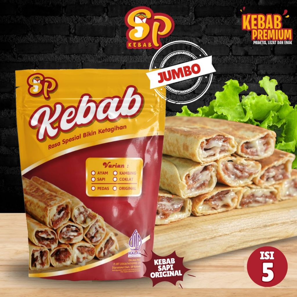 

KEBAB JUMBO DAGING SAPI SPkebab Daging Sapi ORIGINAL - KEBAB PREMIUM , KEBAB HALAL, KEBAB SEDANG FROZEN , KEBAB BEEF , KEBAB CHICKEN , KEBAB LAMB KEBAB SEDANG ISI 5 AUTHENTIC TURKI CEMILAN FROZEN