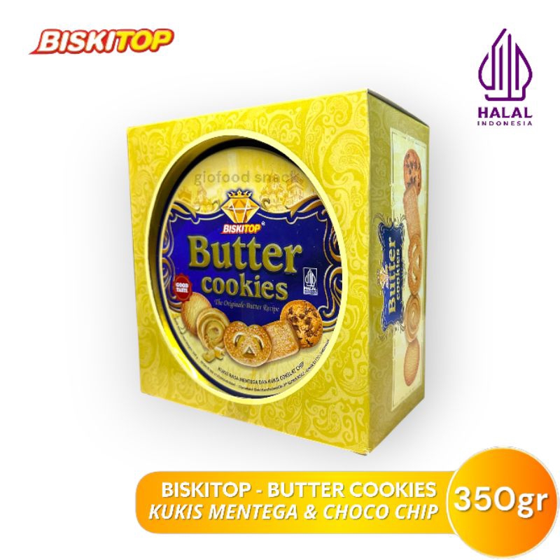 

BISKITOP BUTTER COOKIES 350gr - GOOD TASTE Original Kukis Mentega Kukis Coklat Chip Cemilan Snack Makanan Choco