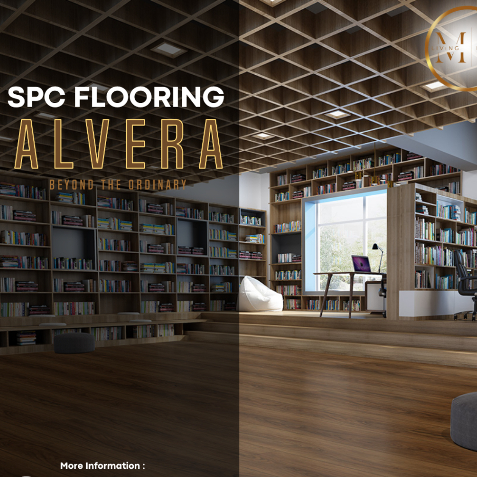 Lantai SPC Alvera Tebal 4mm / SPC system clik motif kayu - PROMO