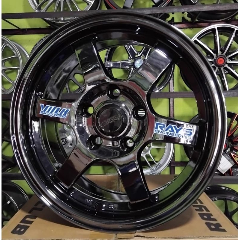 velg te37 ring 15 lebar 7 h5x114 black chrome