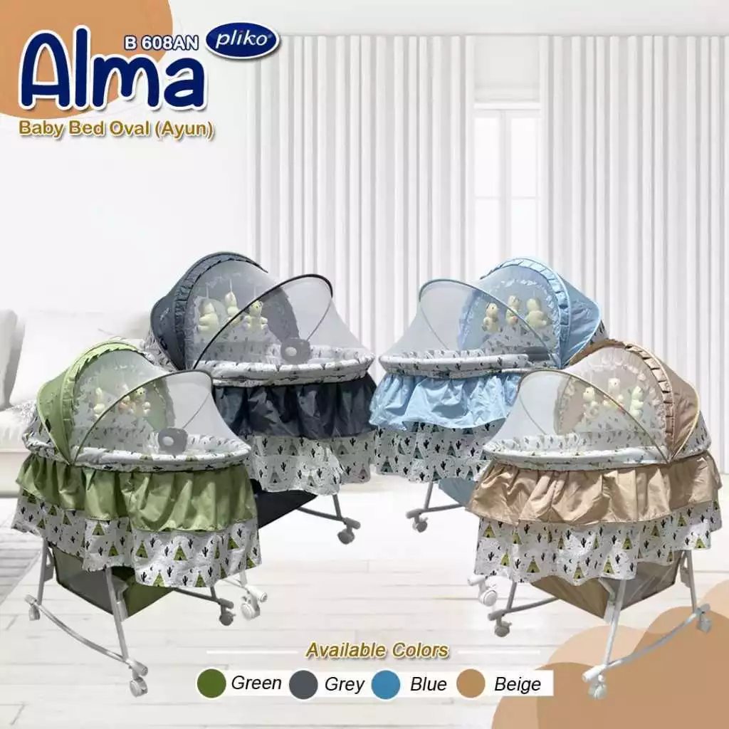 Pliko Bassinet Oval 608 AN Alma / Baby Box Bed