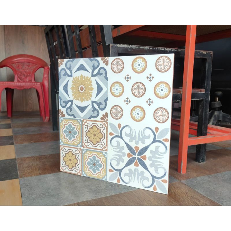 Keramik lantai motif tegel ukuran 50x50 matt