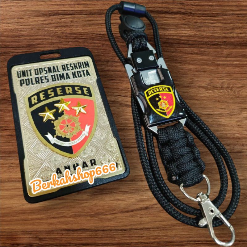 

plat lencana id card holder custom logo Reserse polri