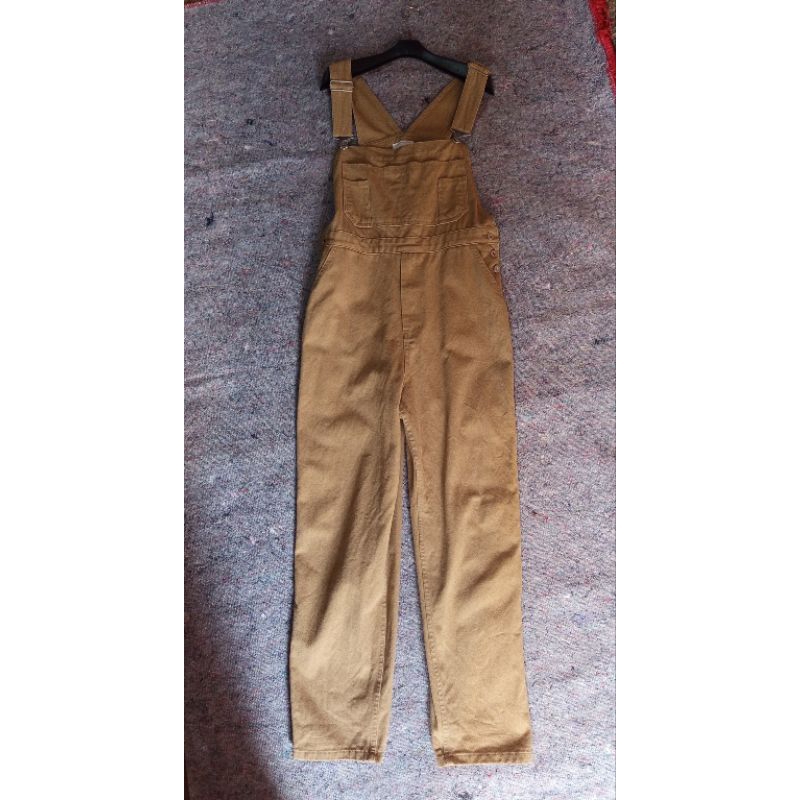 THESTORI MENS BROWN DENIM OVERALL BTS JUNGKOOK BAND KOREA size L (LIKE NEW)