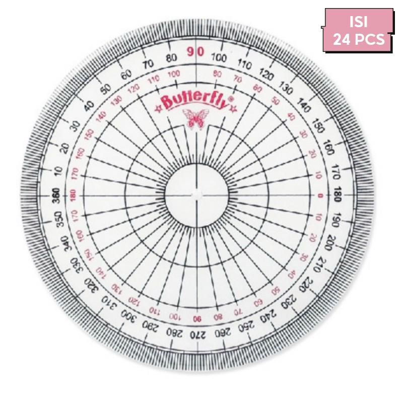 

Penggaris busur Butterfly 360/10cm Circle ( 1pak/12pcs ) JunDW