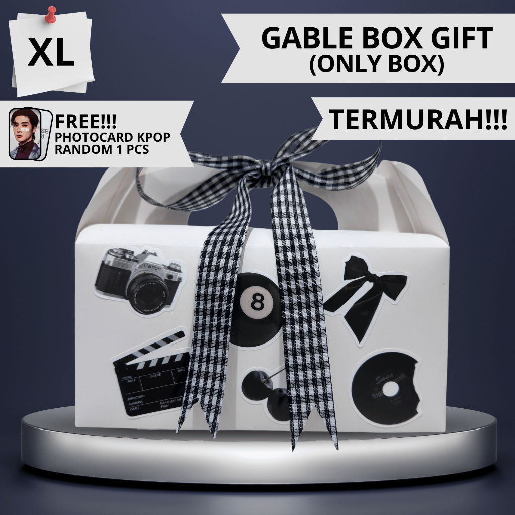 

GABLE BOX GIFT ( ONLY BOX ) XL BLACK / HAMPERS / WISUDA / KADO ULANG TAHUN / KADO UNIK