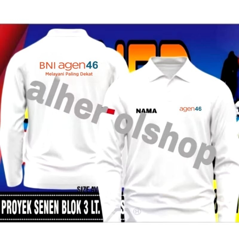 Kaos agen BNI 46 baju agen BNI 46 seragam agen BNI 46 Pdh agen BNI 46 kaos kerah agen BNI 46 kaos ke