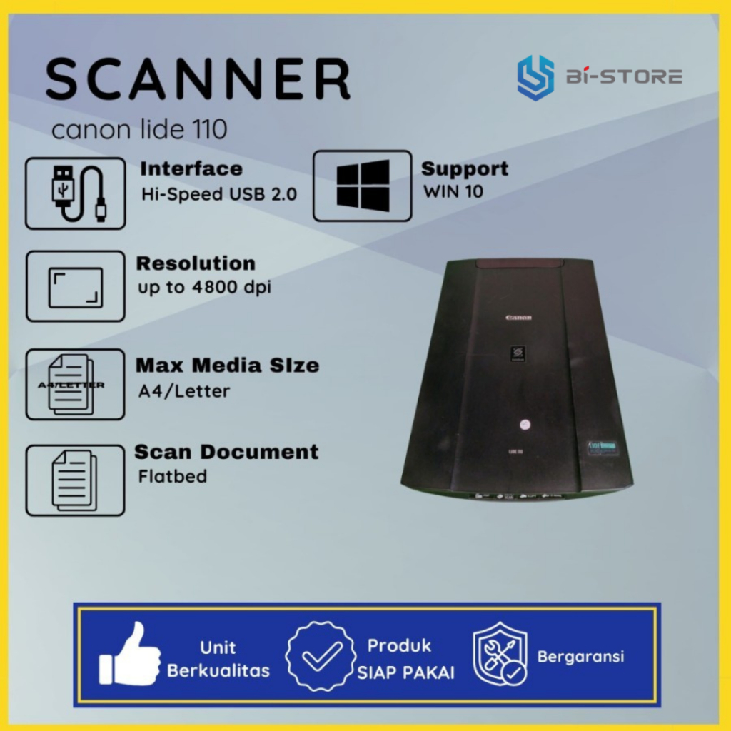 Scanner A4 Canon CanoScan Lide 110 Untuk A4 Siap Pakai Fungsi Normal - Scanner Canon Canoscan 5600F 