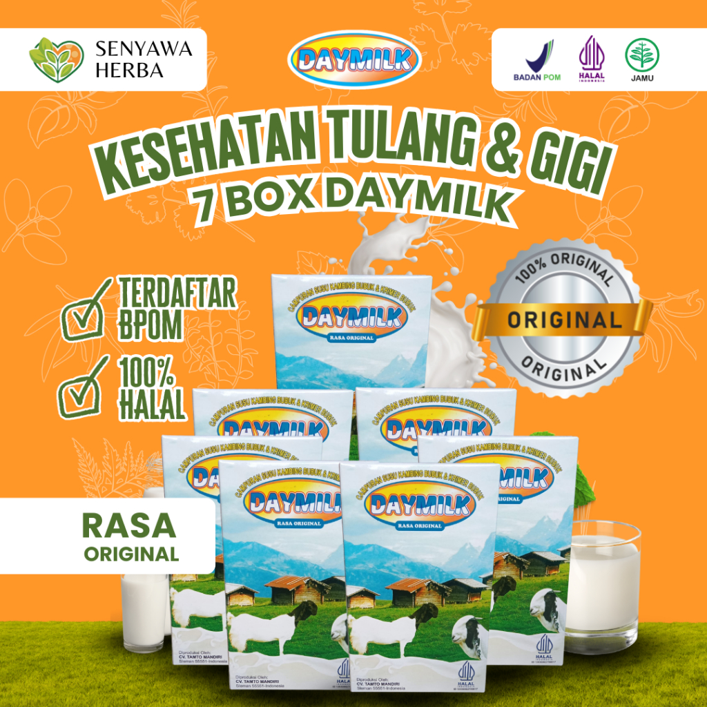 

PAKET 7 BOX SUSU DAYMILK ORIGINAL – Susu Kambing Etawa 200gr, Sehatkan Tulang, Sendi, Lambung