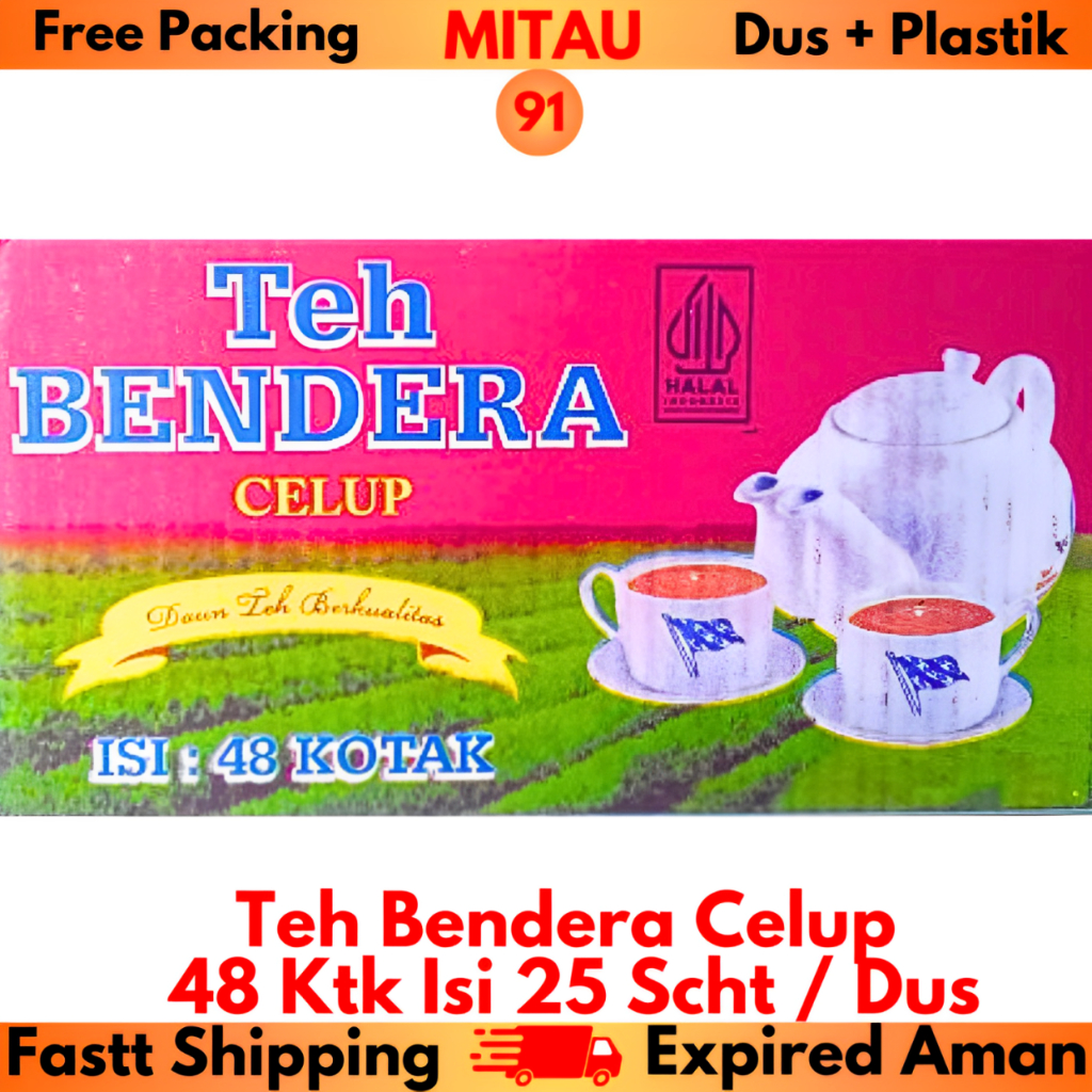 

Teh Bendera Celup Isi 48 Ktk x 25 Kantong / Dus