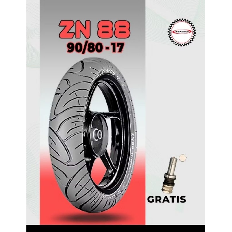 BAN TUBELESS ZENEOS 90/80-17 ZN88 FREE PENTIL