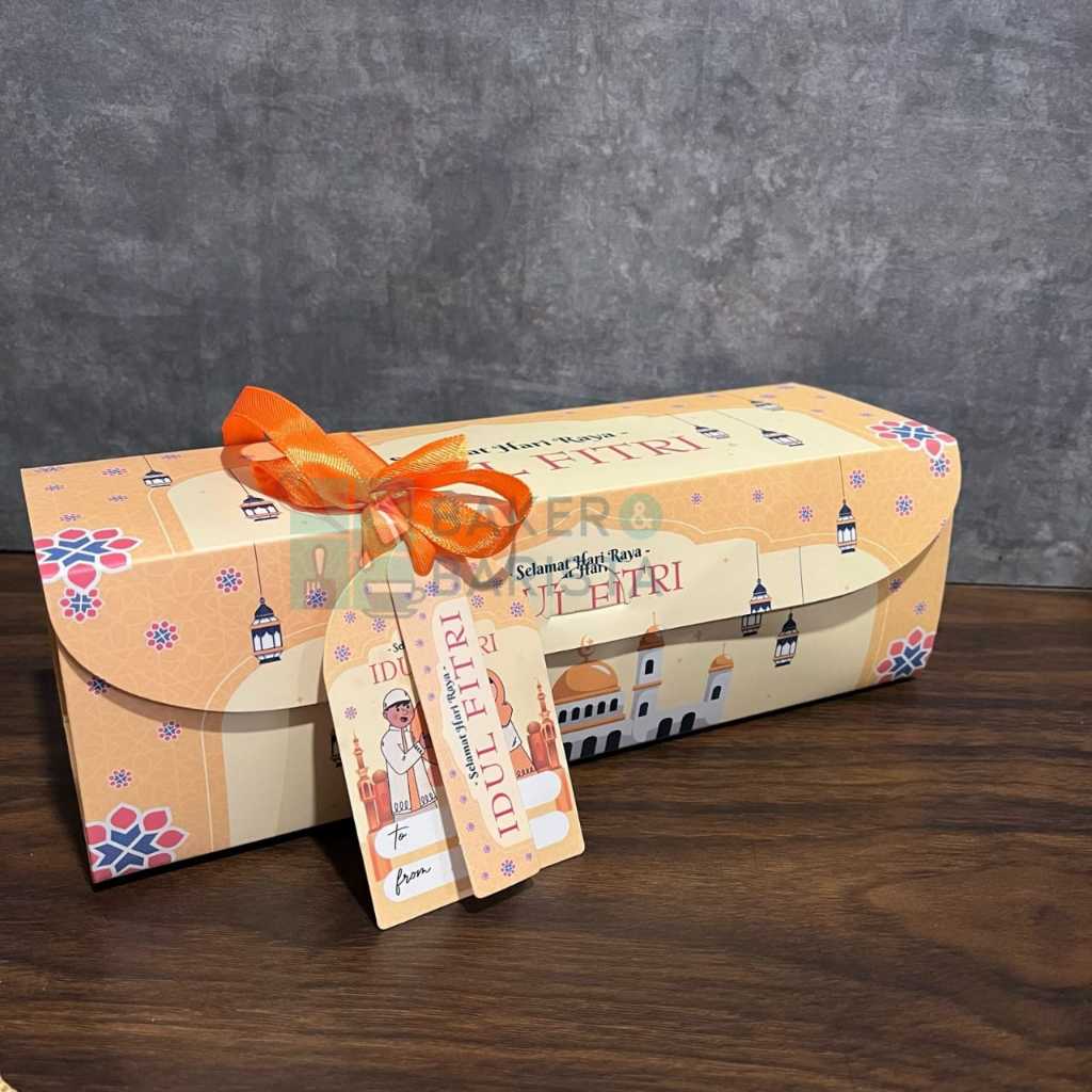 

Box Lebaran Cake Roll Cream 25x8x8cm/Kotak Bolu Gulung Idul Fitri /Box Hampers Gift Aesthetic Cantik