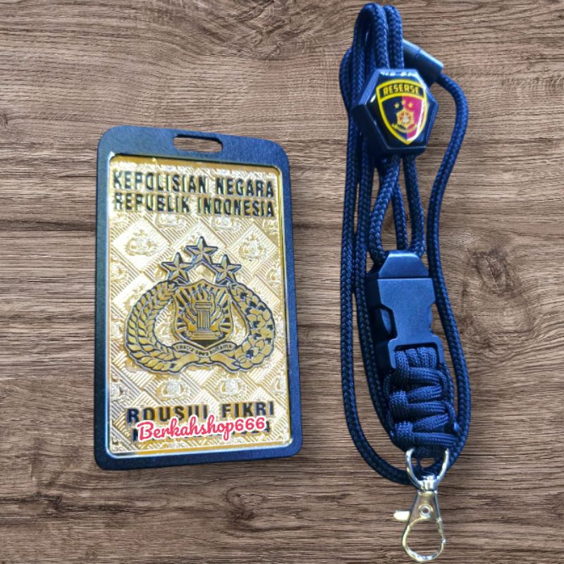 

Plat lencana id card set holder custom logo tribrata polri