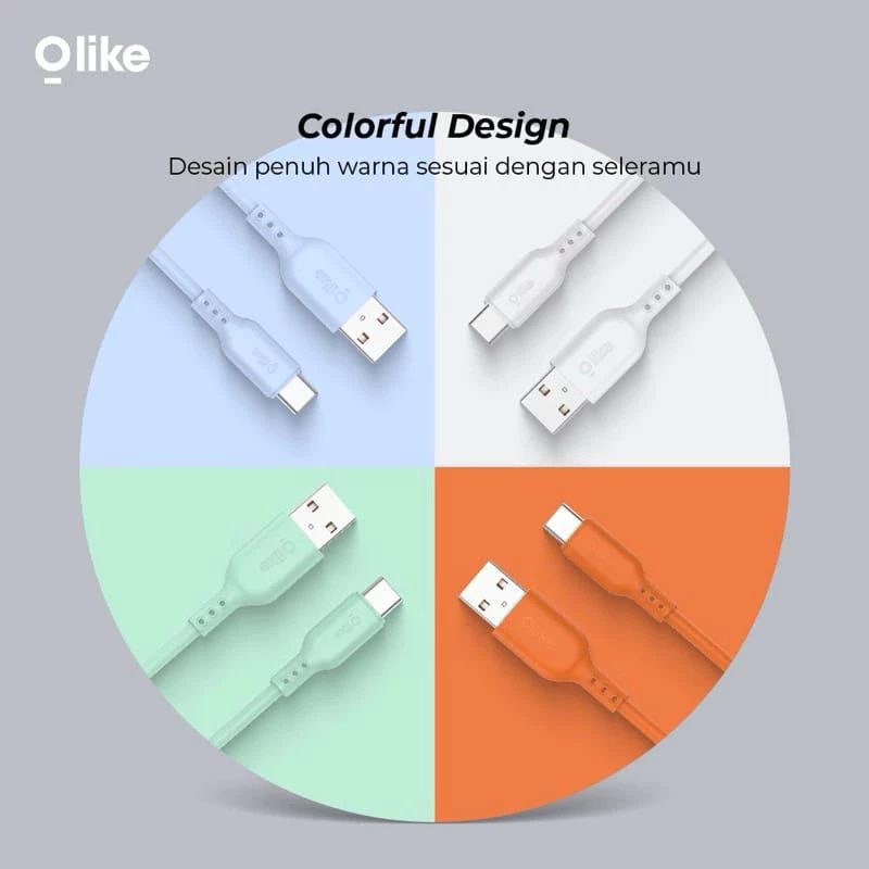 Kabel data OLIKE D306M MICRO / D306C TYPE C 2.4A fast charging panjang 100cm ORIGINAL